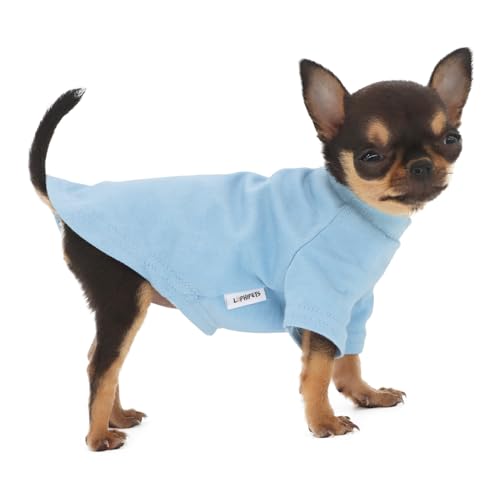 LOPHIPETS Everyday Kurzärmeliges T-Shirt für Chihuahuas, Teetasse, Welpen und kleine Hunderassen, weiche Baumwolle, passend für 0,2–0,5 kg, Blau, Größe XXS von LOPHIPETS