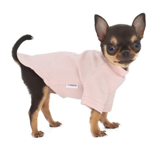 LOPHIPETS Everyday Kurzärmeliges T-Shirt für Chihuahuas, Teetasse, Welpen und kleine Hunderassen, weiche Baumwolle, passend für 0,5–1 kg, Rosa, Größe XS von LOPHIPETS