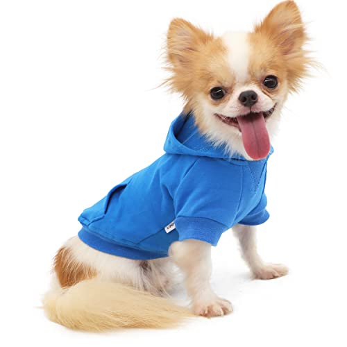LOPHIPETS Hunde Hoodies Sweatshirts für kleine Hunde Chihuahua Welpen Kleidung kaltes Wetter Mantel-Blau/L von LOPHIPETS
