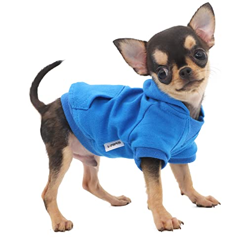 LOPHIPETS Hunde Hoodies Sweatshirts für kleine Hunde Teetasse Chihuahua Yorkie Welpen Kleidung kaltes Wetter Mantel-Blau/XS von LOPHIPETS