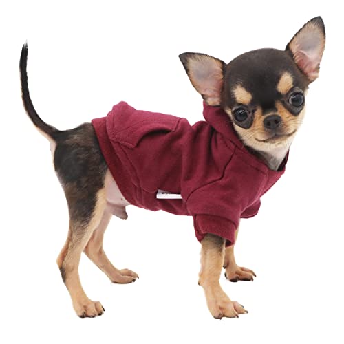 LOPHIPETS Hunde Hoodies Sweatshirts für kleine Hunde Teetasse Chihuahua Yorkie Welpen Kleidung kaltes Wetter Mantel - Rot/XS von LOPHIPETS