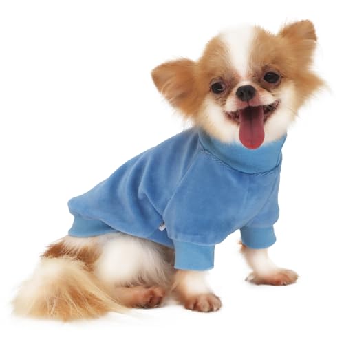 LOPHIPETS Hunde-Sweatshirt-Mantel mit Fleece-Futter für Chihuahuas, Teetasse, Welpen und kleine Hunderassen, passend für 0,2–0,5 kg, Himmelblau, Größe XXS von LOPHIPETS
