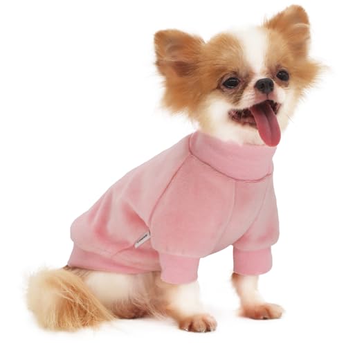 LOPHIPETS Hunde-Sweatshirt-Mantel mit Fleece-Futter für ausgewachsene Chihuahuas und kleine Hunderassen, passend für 2 - 2,9 kg, Rosa, Größe M von LOPHIPETS