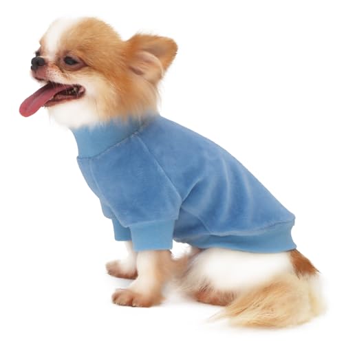 LOPHIPETS Hunde-Sweatshirt-Mantel mit Fleece-Futter für kleine Hunderassen, passend für 4,5–6,4 kg, Himmelblau, Größe XL von LOPHIPETS