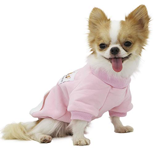 LOPHIPETS Hunde-Sweatshirt aus Baumwolle, für kleine Hunde, Chihuahua, Welpen, für kaltes Wetter, Rosa/XL von LOPHIPETS