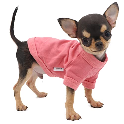 LOPHIPETS Hunde-T-Shirt aus 100 % Baumwolle, für kleine Hunde, Teetassen, Chihuahua, Yorkie, Welpenkleidung, Rosa/XS von LOPHIPETS