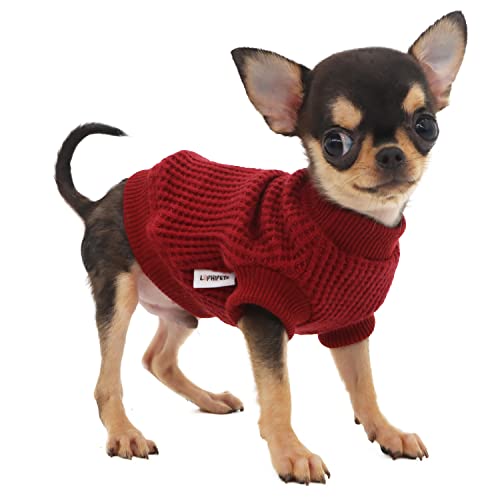 LOPHIPETS Hundepullover für kleine Hunde Welpen Chihuahua Yorkie Kleidung Kaltes Wetter Mantel Rot XS von LOPHIPETS