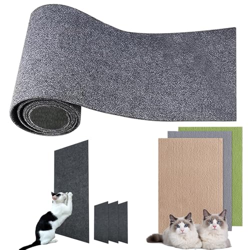 Kratzmatte Selbstklebend Katzen, Kratzwand FüR Katzen, DIY Climbing Cat Scratcher, Kratzmatten FüR Katzen, Kratzmatte Katze Wand Selbstklebend (30 * 200cm,Hellgrau) von LOPUCK