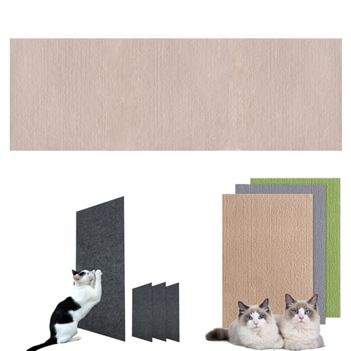 Kratzmatte Selbstklebend Katzen, Kratzwand FüR Katzen, DIY Climbing Cat Scratcher, Kratzmatten FüR Katzen, Kratzmatte Katze Wand Selbstklebend (40 * 100cm,Khaki) von LOPUCK