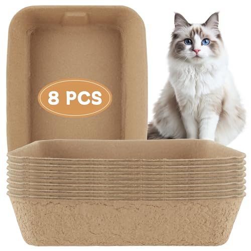 LOPYXBR Einweg-Katzentoiletten für Katzen, Papier-Katzentoilette, Einweg-Katzentoilette, tragbare Papier-Katzentoilette, tragbare Papierstreuschale für Kleintiere, Kaninchen, Meerschweinchen oder von LOPYXBR