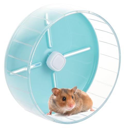 LOPYXBR Leise Hamsterräder, 20 cm, leises Acryl-Spinner-Hamsterrad, verstellbare Höhe 20–28 cm, Hamsterrad für Igel, Rennmäuse und andere Kleintiere (klein, blau) von LOPYXBR
