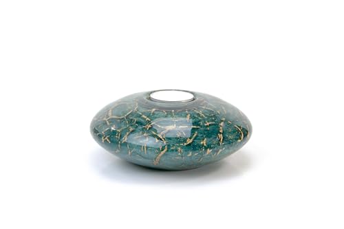Mini Urne Disc Grün mit Blattgold - 15cm - Teelichthalter - Pet Urne - Katze Urne - Hund Urne - Urne für Asche - Urne - Miniurne - Kleine Urne - Dekorative Urnen - Einäscherungsurne - Einäscherung Mini Urne Disc Grün mit Blattgold - 15cm - Teelichthalter - Pet Urne - Katze Urne - Hund Urne - Urne für Asche - Urne - Miniurne - Kleine Urne - Dekorative Urnen - Einäscherungsurne - Einäscherung von LORANTO
