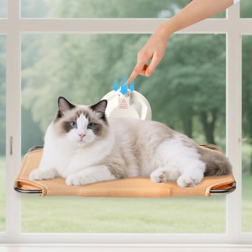 LORESJOY Katzen Hängematte Fensterplätze für Katzen, Plüsch Katzen hängematte Fenster mit abnehmbarem wendbarem Bezug Fensterliegeplatz Fensterhängematte Katzenhängebett Bis zu 25kg LORESJOY Katzen Hängematte Fensterplätze für Katzen, Plüsch Katzen hängematte Fenster mit abnehmbarem wendbarem Bezug Fensterliegeplatz Fensterhängematte Katzenhängebett Bis zu 25kg von LORESJOY