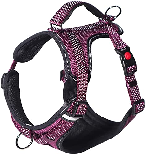 Hundegeschirr Ultra-reflektierend Geschirr für Hunde Anti Zug Welpengeschirr Einstellbar Weich Brustgeschirr Sicherheitsgeschirr Auto Dog Harness von LOS ANDES