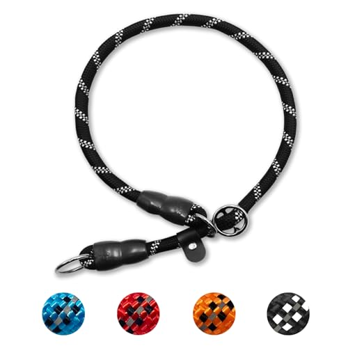 Hundehalsband mit Zugstopper, Dressurhalsung, Nylon Retrieverhalsband Reflektierend Verstellbare Hunde Halsband für kleine und mittelgroße Hunde Training, Breite 0.8 cm, Max Halsumfang 40 cm von LOS ANDES