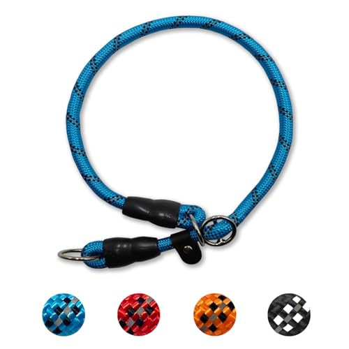 Hundehalsband mit Zugstopper, Dressurhalsung, Nylon Retrieverhalsband Reflektierend Verstellbare Hunde Halsband für kleine und mittelgroße Hunde Training, Breite 1.0 cm, Max Halsumfang 50 cm von LOS ANDES