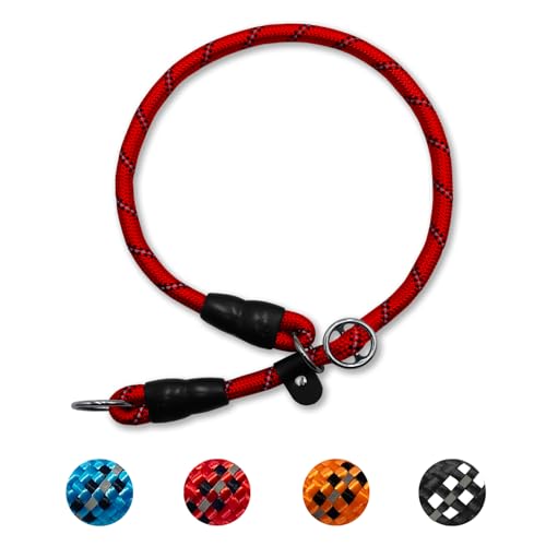 Hundehalsband mit Zugstopper, Dressurhalsung, Nylon Retrieverhalsband Reflektierend Verstellbare Hunde Halsband für kleine und mittelgroße Hunde Training, Breite 1.2 cm, Max Halsumfang 65 cm von LOS ANDES