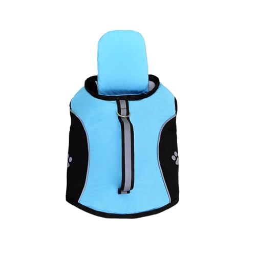 Hundeschwimmweste zum Schwimmen und Bootfahren, Sicherheitsweste mit Rettungsgriff, verstellbar, reflektierend, leicht, Haustier-Schwimmweste für kleine und mittelgroße Hunde (Blau, L) von LOSHALL