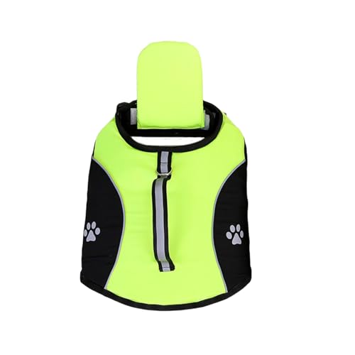 Hundeschwimmweste zum Schwimmen und Bootfahren, Sicherheitsweste mit Rettungsgriff, verstellbar, reflektierend, leicht, Haustier-Schwimmweste für kleine und mittelgroße Hunde (Grün, M) von LOSHALL