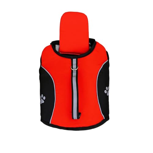 Hundeschwimmweste zum Schwimmen und Bootfahren, Sicherheitsweste mit Rettungsgriff, verstellbar, reflektierend, leicht, Haustier-Schwimmweste für kleine und mittelgroße Hunde (Rot, M) von LOSHALL