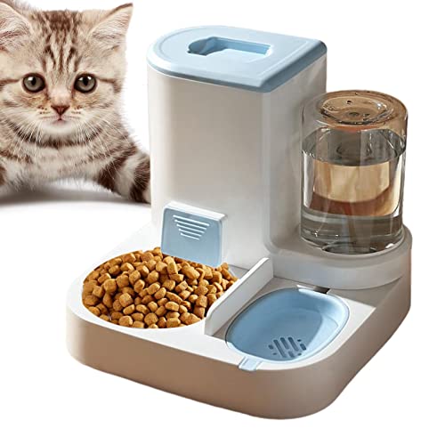 Haustier Automatischer Wasserspender, Automatischer Trockenfutter Spender, 2 In 1 Wasserspender Für Hunde Katze, 2 Liter, PBA Frei von LOSOO