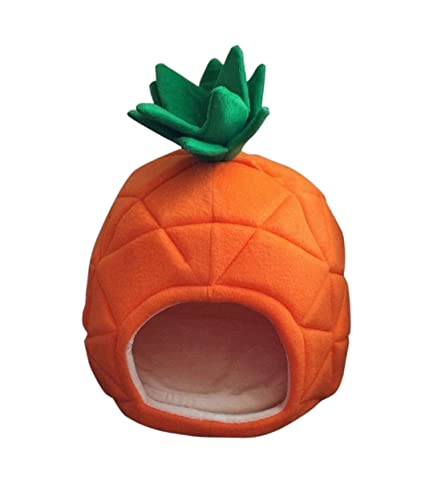 Haustierbett Hundebett Haustierbett Kreativer Zwinger Katzennest Hundefrucht Ananas Baumwollbett Warme Haustierprodukte Faltbares Hundehaus Katzenbett Tierbett (Color : Orange, Size : 38 * 38 * 45cm) von LOSTIS