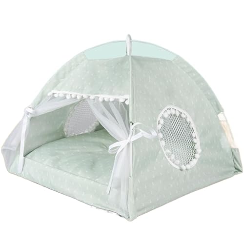 Haustierbett Hundebett Hunde-Katzen-Zelt, Katzenbett Für Bett, Tragbare Tiere, Zelte Für Drinnen Und Draußen, Haustierbett, Zelt, Hunde- Und Katzenbett Katzenbett Tierbett (Color : Grün, Size : 50x5 von LOSTIS