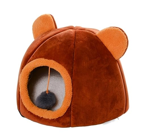 Haustierbett Hundebett Katzenbetten Für Hauskatzen, Katzenhöhlenbett, Katzen-Iglu, Katzenhaus, Katzenbett, Katzenzelt, 2-in-1-Haustierzelt, Nest, Schlafsack Katzenbett Tierbett (Color : B, Size : 32 von LOSTIS