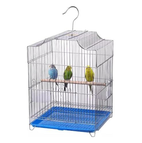 Vogelkäfig Vogelvoliere Draht-Vogelkäfig, Sittich-Vogelkäfig, Hängendes Vogelhaus Mit Vogelfutterspender, Tränke Und Ständer Für Wellensittiche, Wellensittiche Und Turteltauben Vogelbauer Vogelhaus von LOSTIS