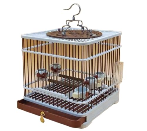 LOSTIS Vogelkäfig, Dekorativ & Hängend, Kunststoff, Braun, Vogel, Quadratisch, Vogelkäfige, Haus, Vogelträger Für Kleine Vögel von LOSTIS