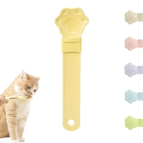 LOTFI 2024 Neuer Happy Spoon für Katzen, Katzenlöffel für Nassfutter, Katzenfutterautomat (Yellow) von LOTFI