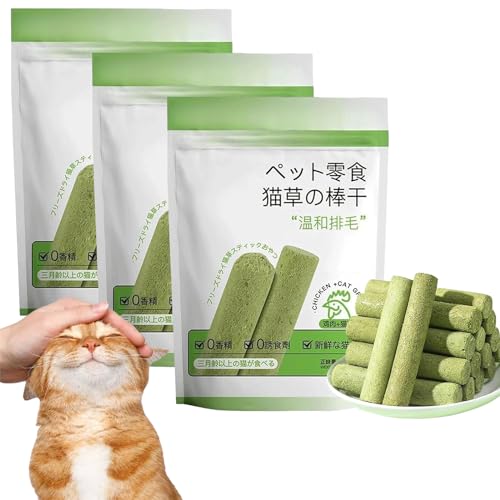 LOTFI Cat Grass Teething Stick, Chew Sticks for Cats, Cat Teeth Cleaning Cat Grass Stick, Natural Grass Molar Rod for Cat Indoor (3pcs) von LOTFI