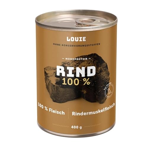 LOUIE Hunde Nassfutter 100% Rind 400g – reines Fleisch, ohne Konservierungsstoffe, Hundefutter Nass 100% natürliche Zutaten, proteinreiche Vollnahrung, EU LOUIE Hunde Nassfutter 100% Rind 400g – reines Fleisch, ohne Konservierungsstoffe, Hundefutter Nass 100% natürliche Zutaten, proteinreiche Vollnahrung, EU von LOUIE
