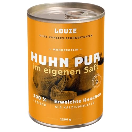 LOUIE Hunde Nassfutter EIN ganzes Huhn 1200g – 100% natürlich Hundefutter Nass, ohne Konservierungsstoffe, mit weichen Knochen, natürliche Calciumquelle, hochwertige Vollnahrung LOUIE Hunde Nassfutter EIN ganzes Huhn 1200g – 100% natürlich Hundefutter Nass, ohne Konservierungsstoffe, mit weichen Knochen, natürliche Calciumquelle, hochwertige Vollnahrung von LOUIE