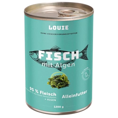 LOUIE Hunde Nassfutter Fisch & Algen 1200g – Komplettfutter mit 95% Fisch, natürliche Calciumquelle, ohne Konservierungsstoffe, 100% natürlich, reich an Vitaminen & Mineralstoffen, EU LOUIE Hunde Nassfutter Fisch & Algen 1200g – Komplettfutter mit 95% Fisch, natürliche Calciumquelle, ohne Konservierungsstoffe, 100% natürlich, reich an Vitaminen & Mineralstoffen, EU von LOUIE