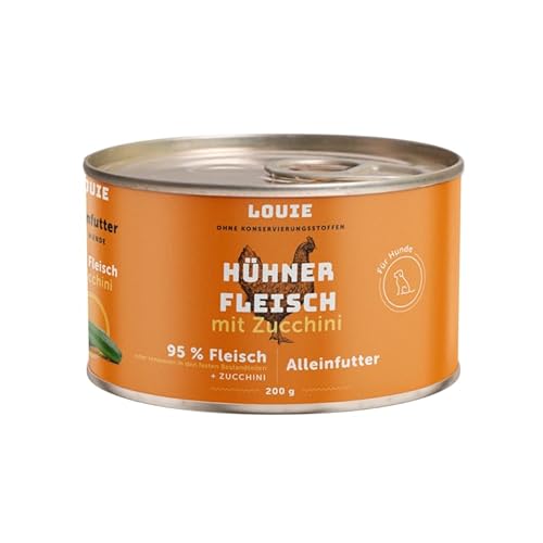 LOUIE Hunde Nassfutter Huhn & Zucchini 200g – 100% natürlich, 95% Hühnerfleisch, ohne Konservierungsstoffe, natürliche Calciumquelle, Alleinfuttermittel, nährstoffreich, EU LOUIE Hunde Nassfutter Huhn & Zucchini 200g – 100% natürlich, 95% Hühnerfleisch, ohne Konservierungsstoffe, natürliche Calciumquelle, Alleinfuttermittel, nährstoffreich, EU von LOUIE