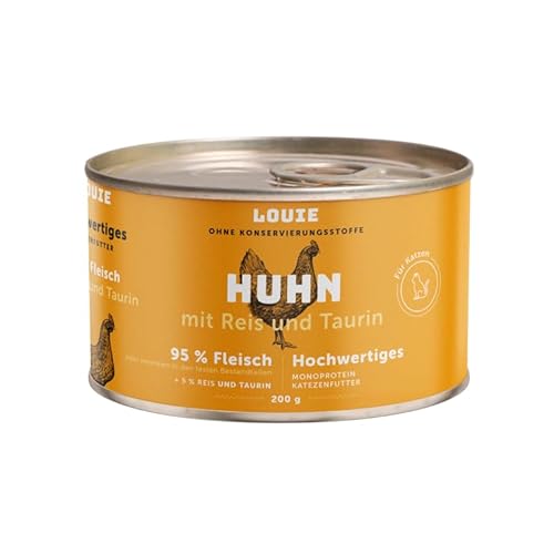 LOUIE Katzenfutter Huhn mit Reis & Taurin - 200 g, 95% Muskelfleisch, Natürliches Katze Nassfutter ohne Zusatzstoffe, Vitamine & Mineralien, Unterstützt Herz, Augen & Verdauung LOUIE Katzenfutter Huhn mit Reis & Taurin - 200 g, 95% Muskelfleisch, Natürliches Katze Nassfutter ohne Zusatzstoffe, Vitamine & Mineralien, Unterstützt Herz, Augen & Verdauung von LOUIE