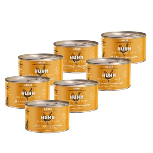 LOUIE Katzenfutter Huhn mit Reis & Taurin - 8 x 200 g, 95% Muskelfleisch, Natürliches Katze Nassfutter ohne Zusatzstoffe, Vitamine & Mineralien, Unterstützt Herz, Augen & Verdauung LOUIE Katzenfutter Huhn mit Reis & Taurin - 8 x 200 g, 95% Muskelfleisch, Natürliches Katze Nassfutter ohne Zusatzstoffe, Vitamine & Mineralien, Unterstützt Herz, Augen & Verdauung von LOUIE