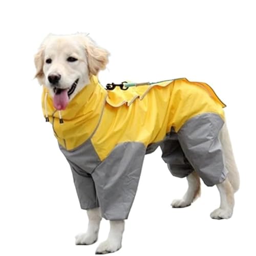 LOUPKC Regenmantel for große Hunde, Kleidung for Welpen, mittelgroße Hunde, wasserdicht, mit vier Ecken, Kapuzenjacke, Poncho, Haustier-Regenmantel(2,26) von LOUPKC