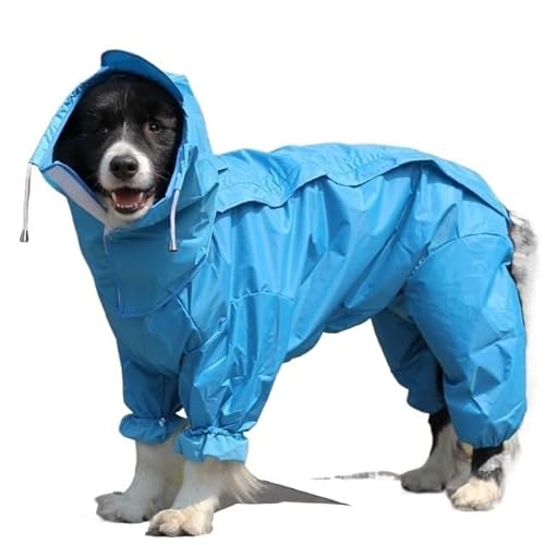 LOUPKC Regenmantel for große Hunde, Kleidung for Welpen, mittelgroße Hunde, wasserdicht, mit vier Ecken, Kapuzenjacke, Poncho, Haustier-Regenmantel(8,30) von LOUPKC