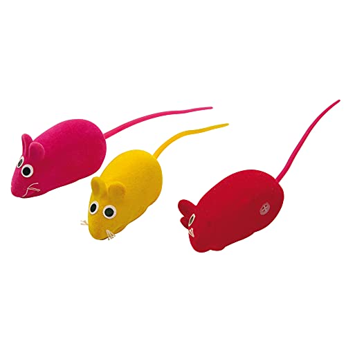 LOVE STORY Set mit 3 Mäusen aus Polyester, 4 cm, Gelb, Rot, Rosa von LOVE STORY
