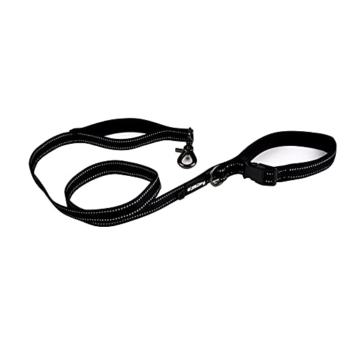 Leine mit Zwei Griffen, Nylon und Neopren, reflektierend, 150 cm, Schwarz Leine mit Zwei Griffen, Nylon und Neopren, reflektierend, 150 cm, Schwarz von LOVE STORY