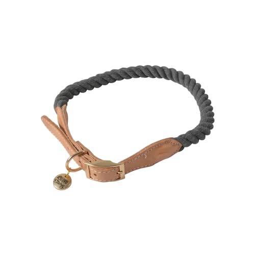 Love Story, Halsband aus Baumwolle und Leder, verstellbar, Größe S, 35,5 > 43,5 x 2 cm, City Anthrazit Love Story, Halsband aus Baumwolle und Leder, verstellbar, Größe S, 35,5 > 43,5 x 2 cm, City Anthrazit von Love Story