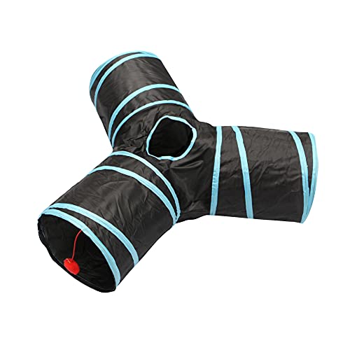 Spieltunnel für Katzen, faltbar, Polyester, o70 x 25 cm, Blau von LOVE STORY