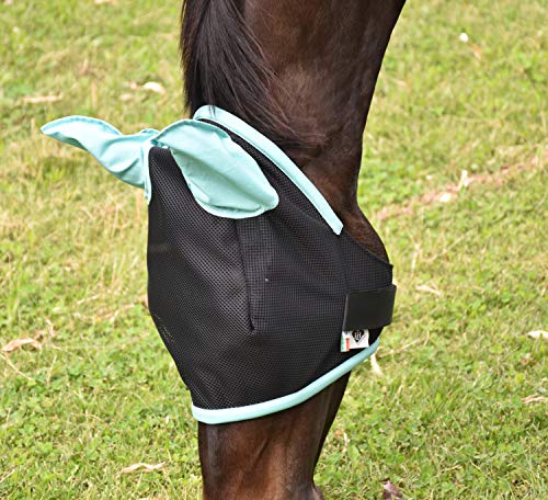 LOVEHORSES Fliegenschutz fürs Pferd – Made in Italy - Netz Standard 100 by Oeko-TEX® Zertifiziert - Widerstandsfähig – Farbige Ohren (Large/Full, Hellgrün) von LOVEHORSES