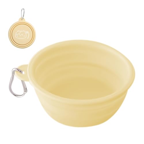 Faltbarer Reisenapf für Hunde, Faltbare Hundenäpfe - Tragbarer Faltbarer Hundenapf für Hunde und Katzen - Gießkanne mit Karabiner Pet Adventure Companion für Outdoor Reisen von LOVEMETOO