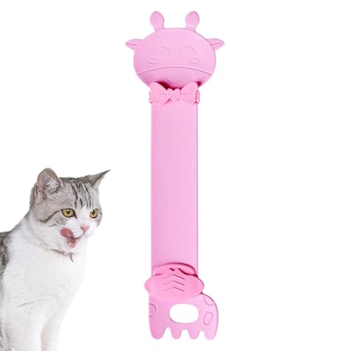 Katzenfutterlöffel, Streifen-Futterstation für Katzen, Quetschlöffel für Nassleckereien im Cartoon-Design, sauberes und hygienisches Futterwerkzeug für Katzen, l ns von LOVEMETOO