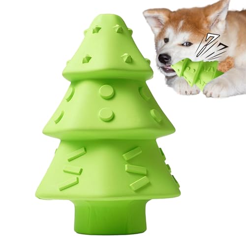 LOVEMETOO Kauspielzeug für Welpen,Quietschendes Weihnachtsbaum-Beißspielzeug - Wiederverwendbares interaktives Kauspielzeug für Hunde in Weihnachtsbaumform für mittelgroße Welpen, Hunde, Katzen, von LOVEMETOO