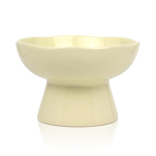 Keramik-Wassernäpfe für flache Katzen, stressfrei, schützt die Wirbelsäule der Katze, 15,5 cm breit, 4 cm tief, cremefarben von LOVINFURBABY