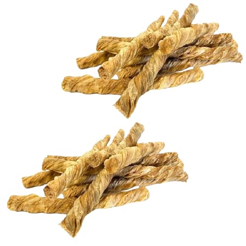 Premium luftgetrocknete Rinderblase Twists | 2 x 100g Beutel | ca. 20 natürliche Kauartikel für Hunde | proteinreiche, getreidefreie Zahnleckerlis | geeignet für Welpen und alle Hunderassen Premium luftgetrocknete Rinderblase Twists | 2 x 100g Beutel | ca. 20 natürliche Kauartikel für Hunde | proteinreiche, getreidefreie Zahnleckerlis | geeignet für Welpen und alle Hunderassen von LOVING THE EARTH